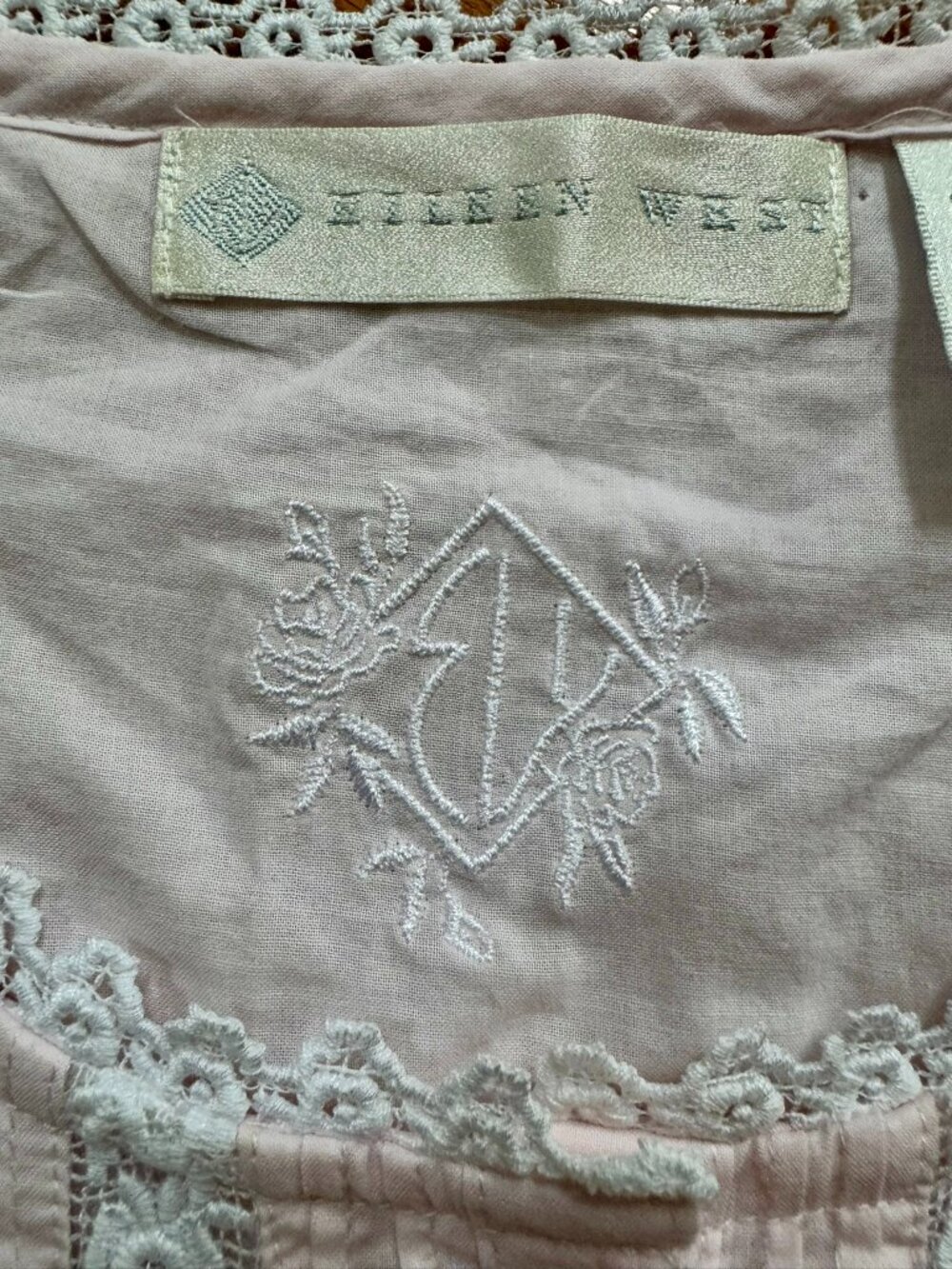 Eileen West Blush Lace Pintuck Full Length Nightgown Cotton NWT Small Oversized - Picture 5 of 11